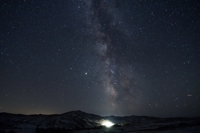 image of Milky Way and night. Milky Way over Wyoming